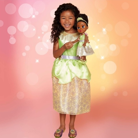 DISNEY PRICESS TIANA SLIPPERS dress up pretend Halloween costume shoes heels - Picture 2 of 2